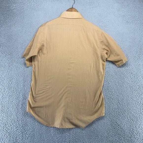 Vintage Enro Shirt Men's Large Brown Solid Point Permanent Press Rockabilly 60s - Picture 6 of 10